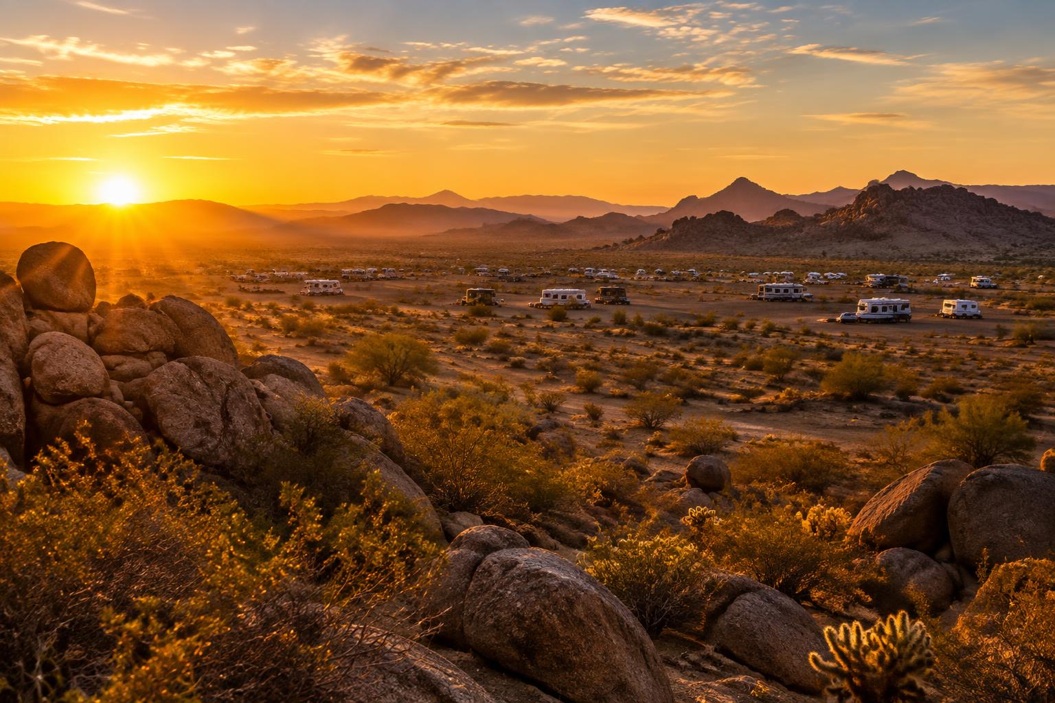 Desert sunrise over Quartzsite, Arizona